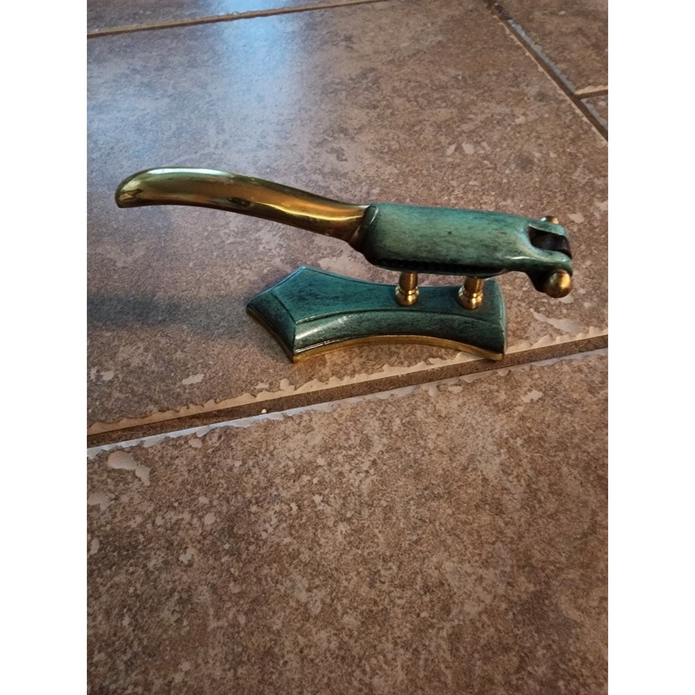 Vintage Sabra Brass Nutcracker Verdigris Patina Made in Israel Mid Century Decor